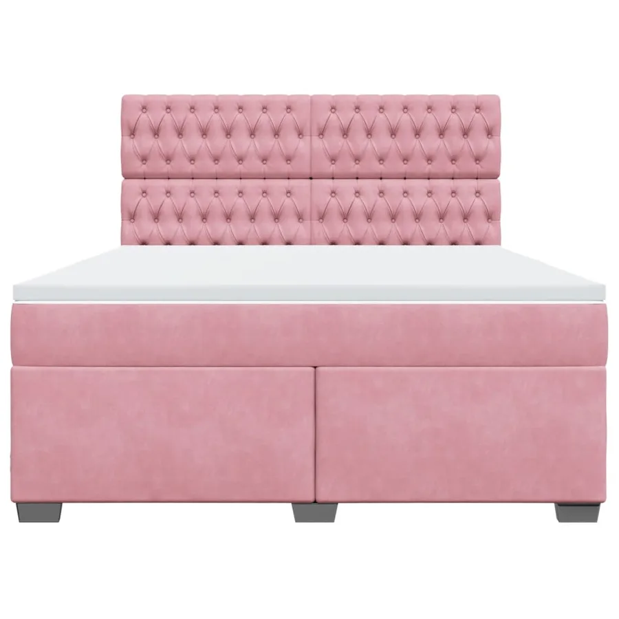Sommier à lattes de lit avec matelas Rose 180x200 cm Velours - 6