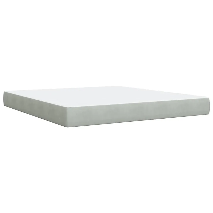 Sommier à lattes de lit et matelas Gris clair 180x200cm Velours - 12