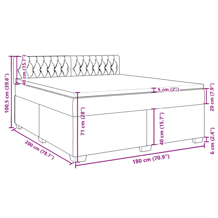 Sommier à lattes de lit et matelas Gris clair 180x200cm Velours - 18