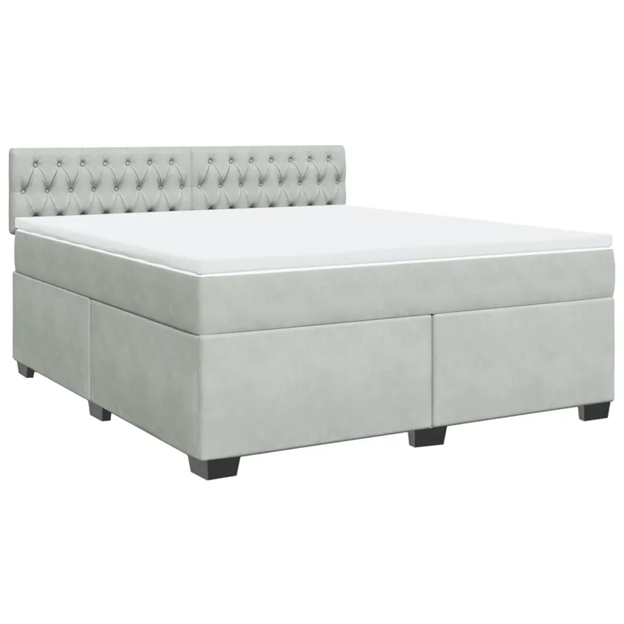 Sommier à lattes de lit et matelas Gris clair 180x200cm Velours - 3