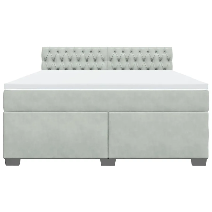 Sommier à lattes de lit et matelas Gris clair 180x200cm Velours - 6