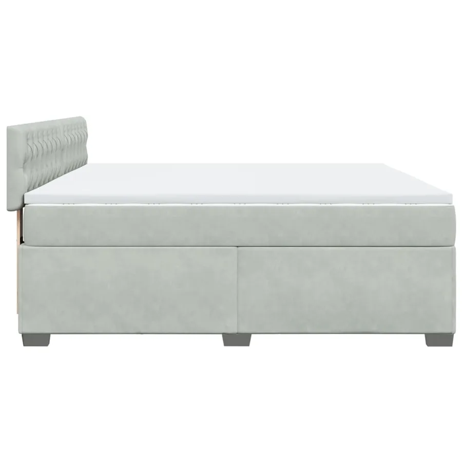 Sommier à lattes de lit et matelas Gris clair 180x200cm Velours - 7