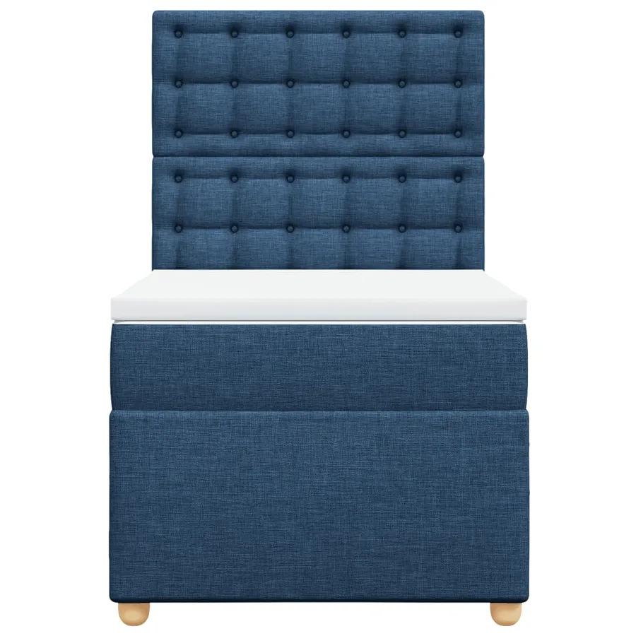 Sommier à lattes de lit avec matelas Bleu 90x190 cm Tissu - 4