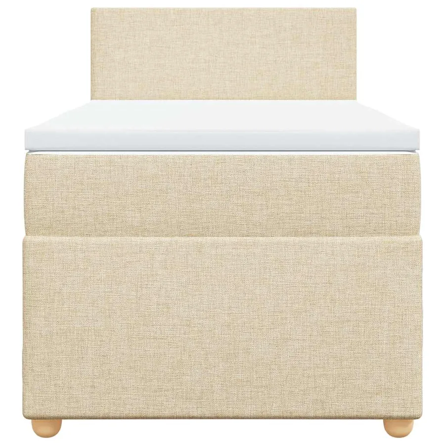 Sommier à lattes de lit avec matelas Crème 80x200 cm Tissu - 4