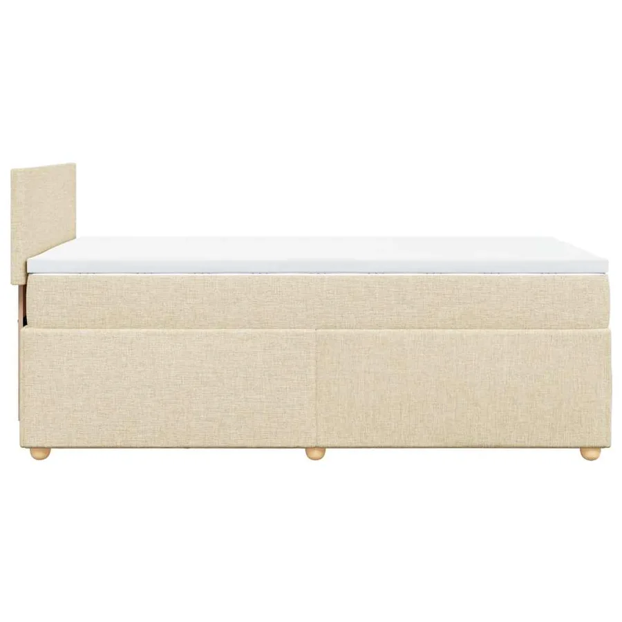 Sommier à lattes de lit avec matelas Crème 80x200 cm Tissu - 5