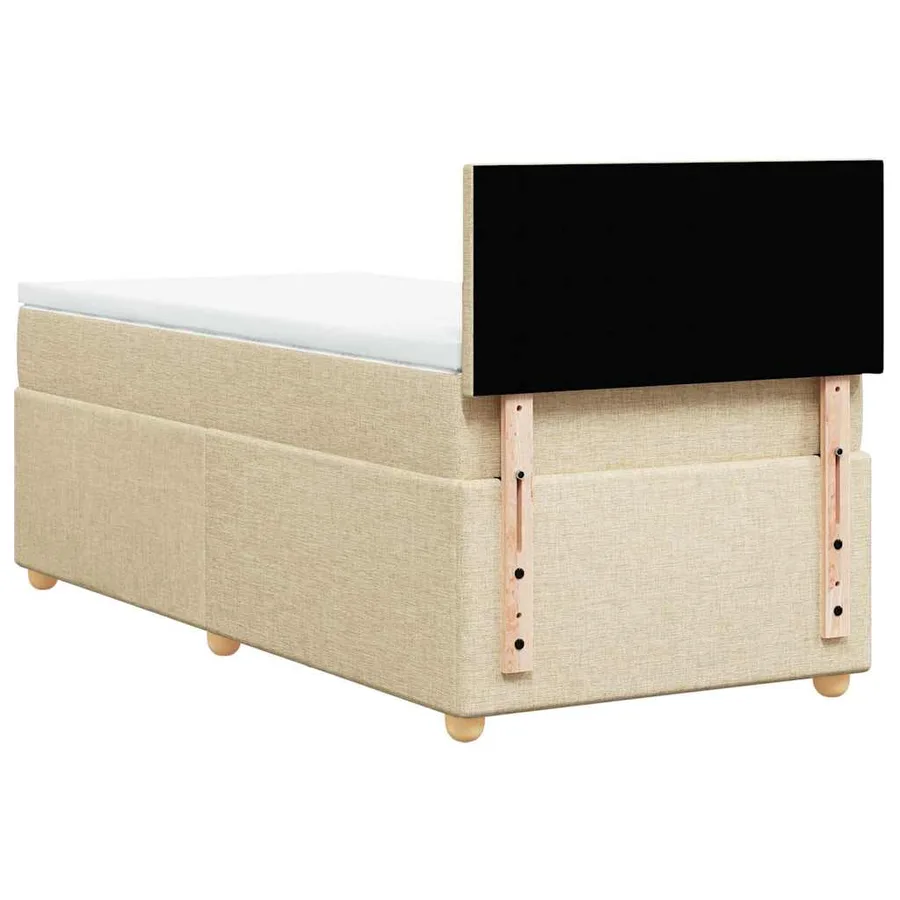 Sommier à lattes de lit avec matelas Crème 80x200 cm Tissu - 6