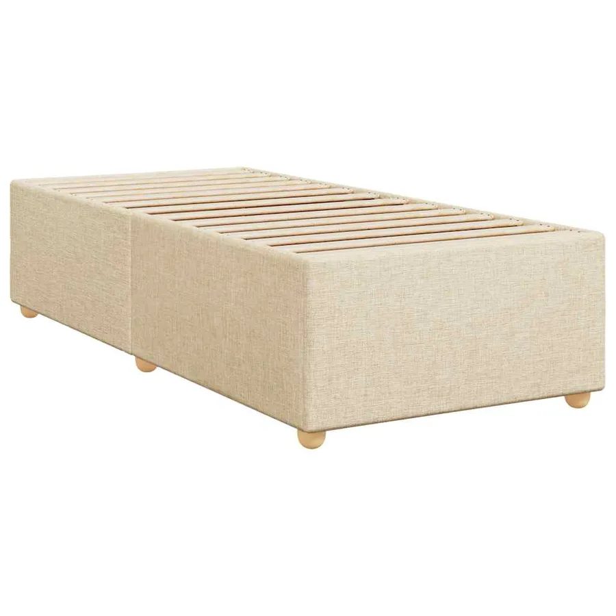 Sommier à lattes de lit avec matelas Crème 80x200 cm Tissu - 7