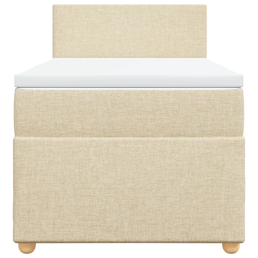 Sommier à lattes de lit avec matelas Crème 80x200 cm Tissu - 6