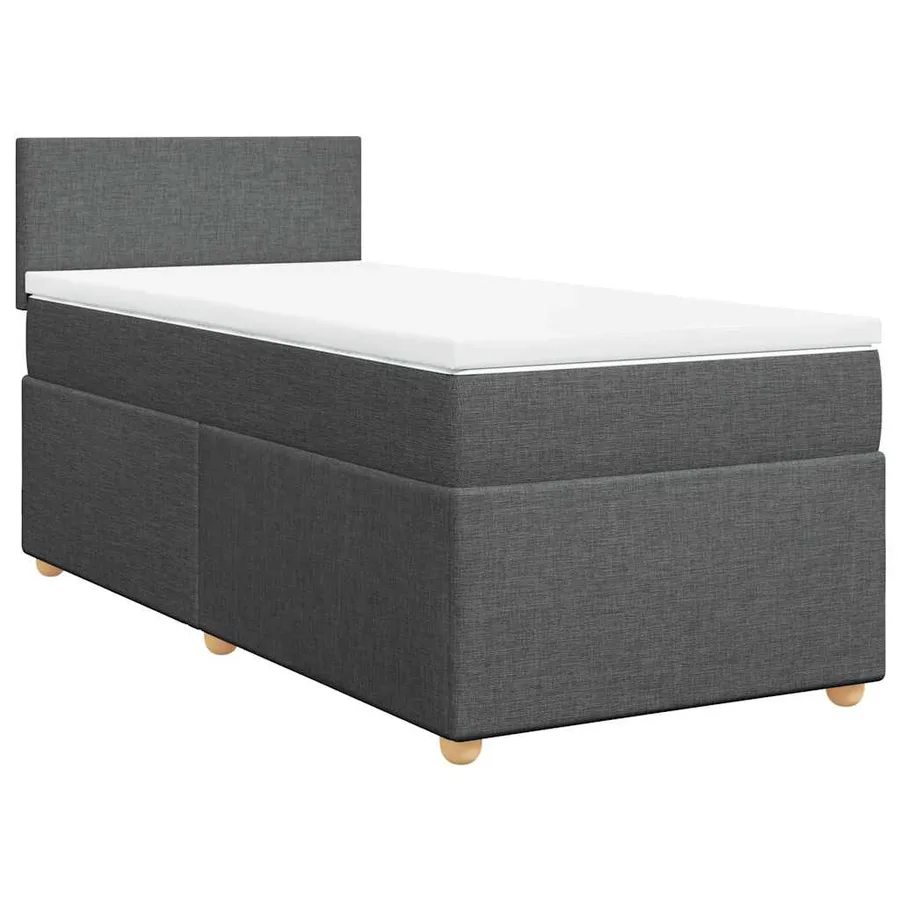 Sommier à lattes de lit avec matelas gris foncé 90x190 cm simple tissu - 2