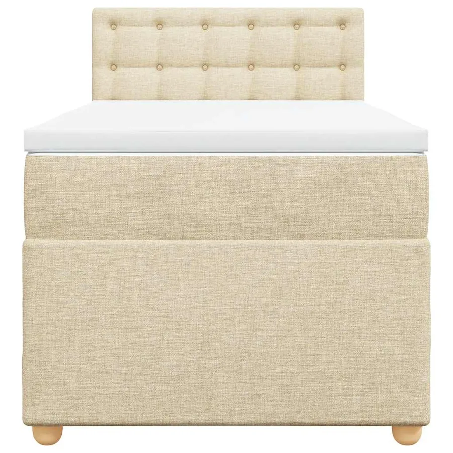 Sommier à lattes de lit avec matelas Crème 80x200 cm Tissu - 4