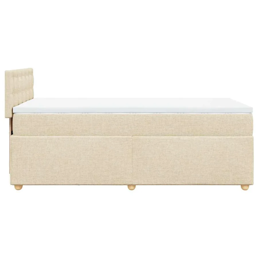 Sommier à lattes de lit avec matelas Crème 80x200 cm Tissu - 5