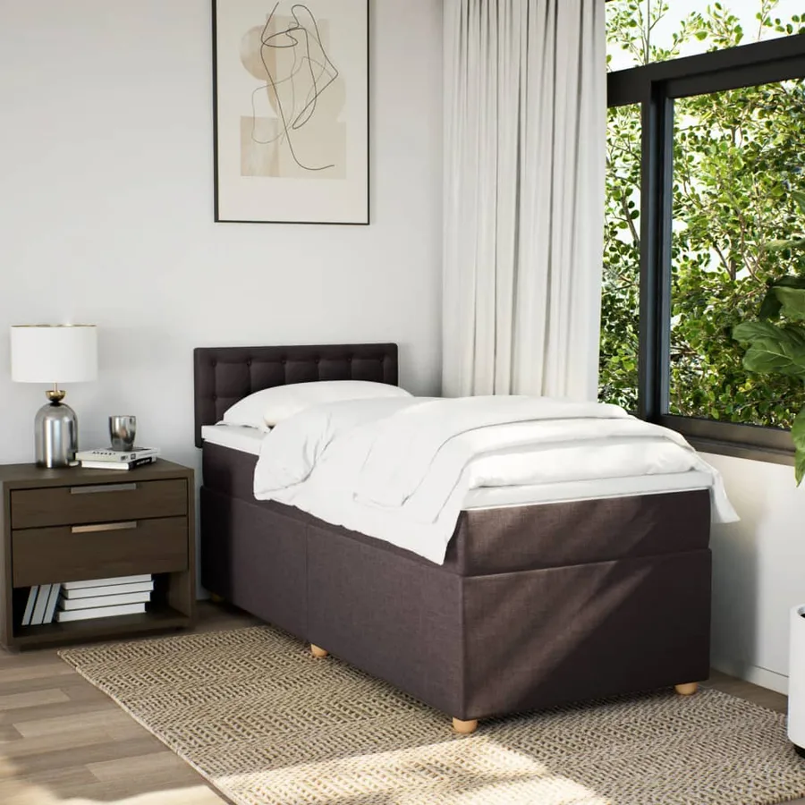 Sommier à lattes de lit avec matelas Marron foncé 80x200 cm - 3