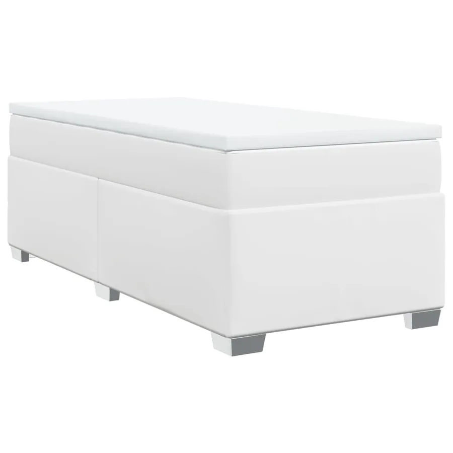 Sommier à lattes de lit avec matelas Blanc 80x200 cm Similicuir - 2
