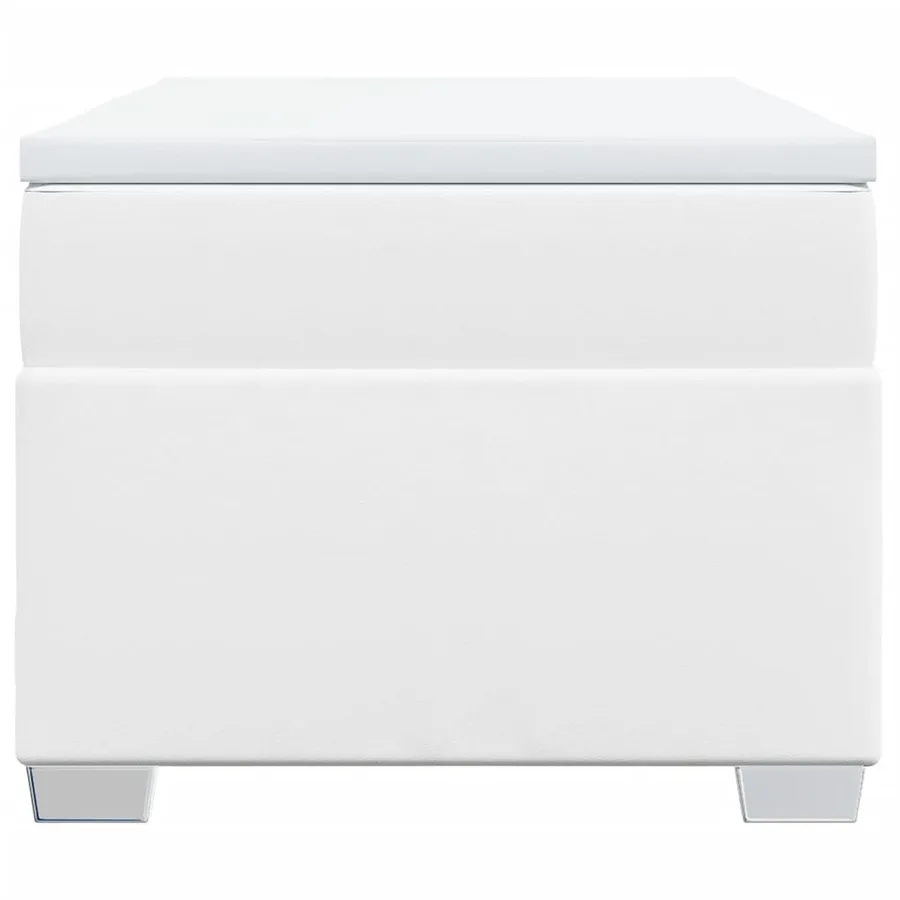 Sommier à lattes de lit avec matelas Blanc 80x200 cm Similicuir - 4