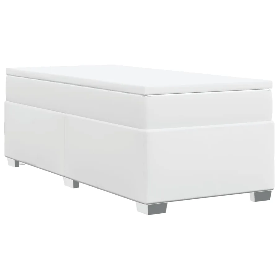 Sommier à lattes de lit avec matelas Blanc 80x200 cm Similicuir - 9