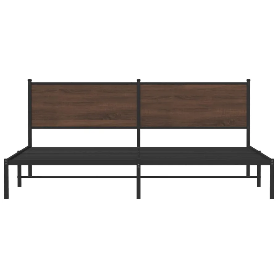 Cadre de lit en métal sans matelas chêne marron 200x200 cm - 5