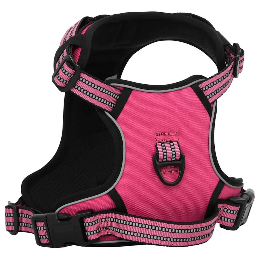 Harnais pour chien et bandes réfléchissantes réglables rose XL - 3