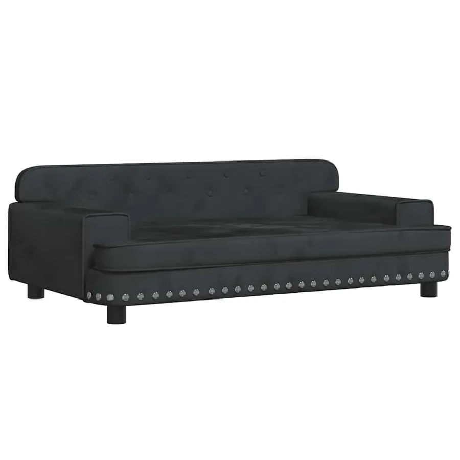Lit pour chien noir 90x53x30 cm velours - 2