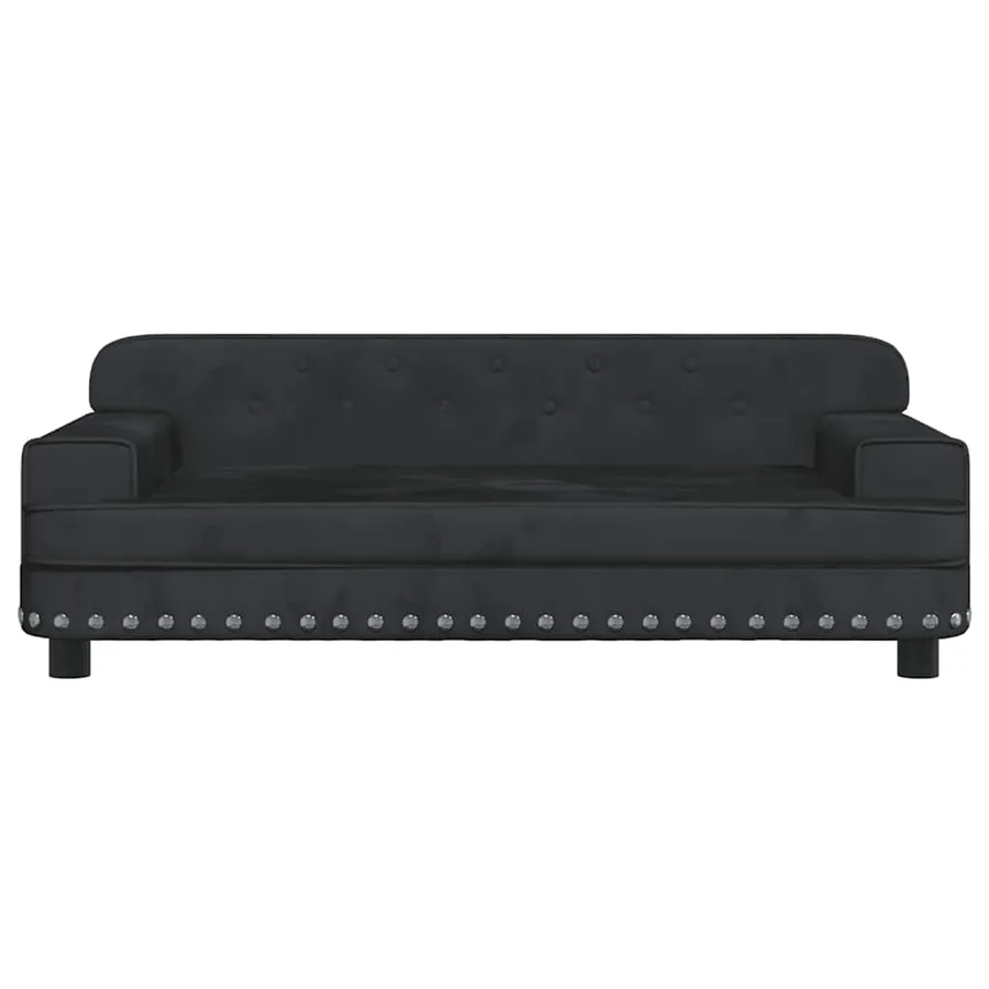 Lit pour chien noir 90x53x30 cm velours - 3