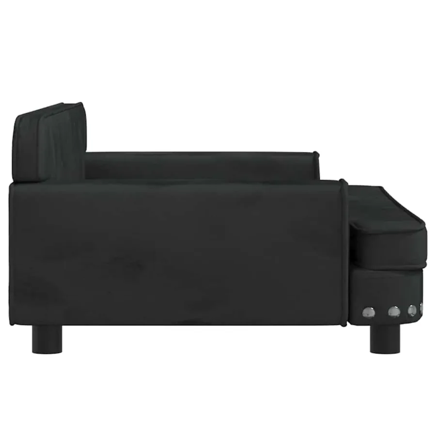 Lit pour chien noir 90x53x30 cm velours - 4