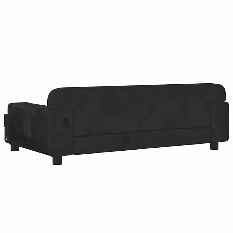 Lit pour chien noir 90x53x30 cm velours - 5