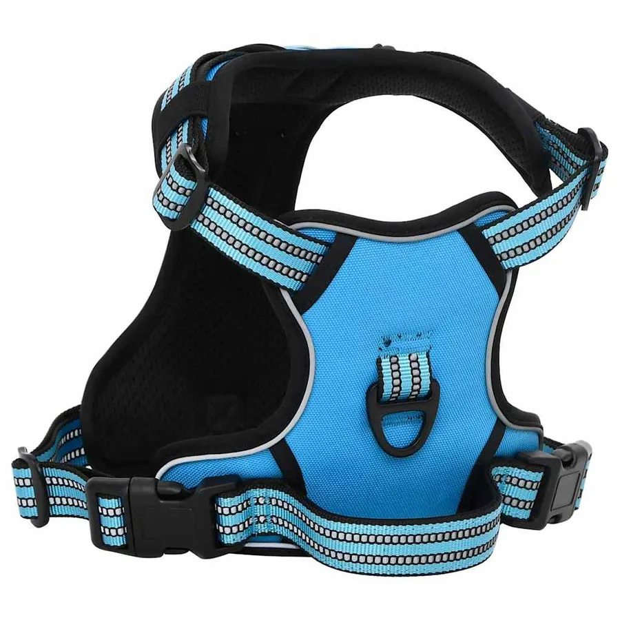 Harnais pour chien avec laisse et collier réglables bleu L - 3