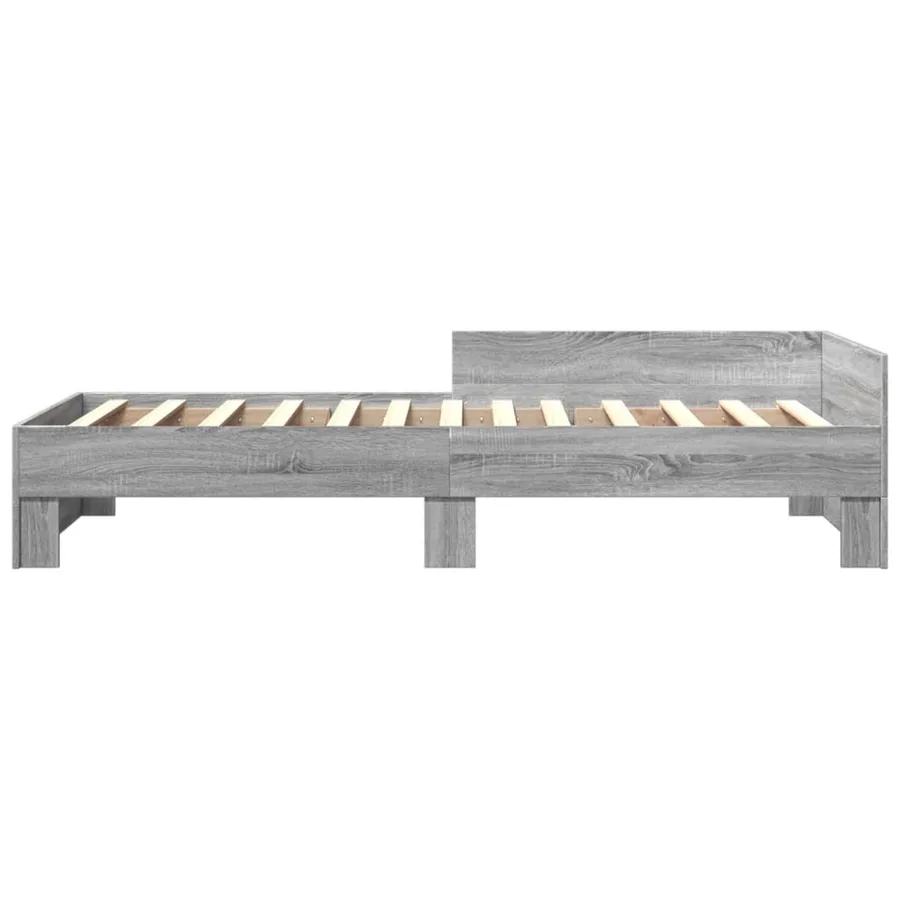Cadre de lit sans matelas sonoma gris 100x200 cm - 4