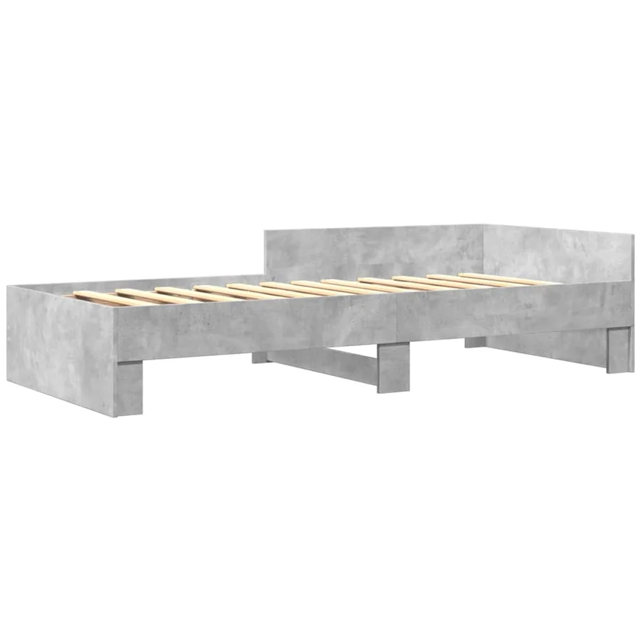 Cadre de lit sans matelas gris béton 100x200 cm bois ingénierie - 3