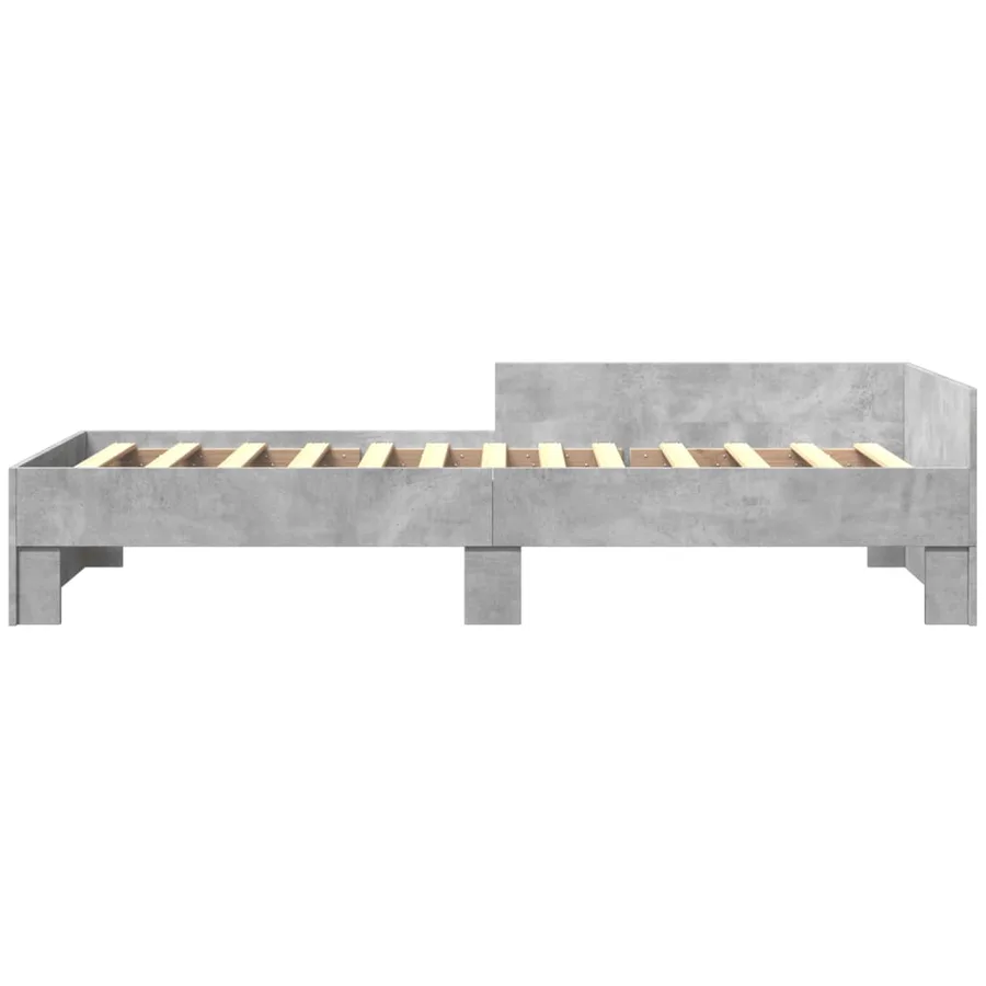 Cadre de lit sans matelas gris béton 100x200 cm bois ingénierie - 4