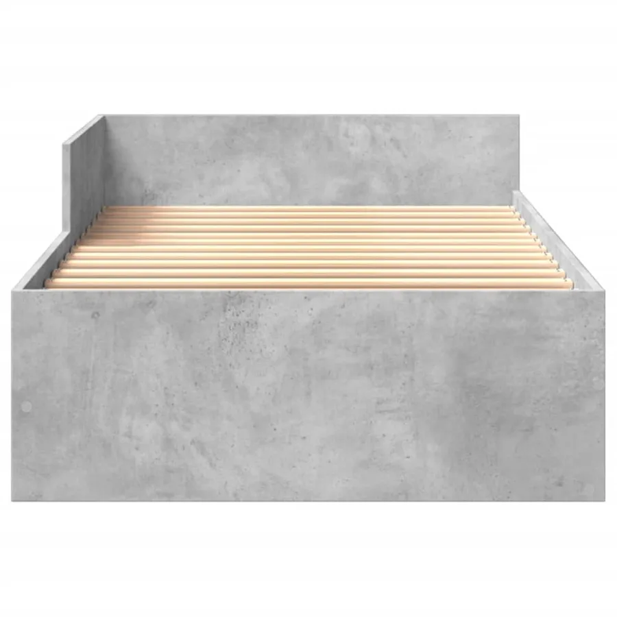 Cadre de lit sans matelas gris béton 100x200 cm bois ingénierie - 5