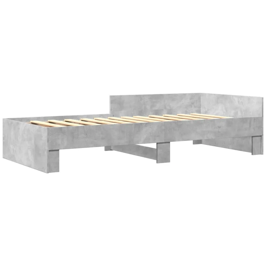 Cadre de lit sans matelas gris béton 75x190cm bois d'ingénierie - 3