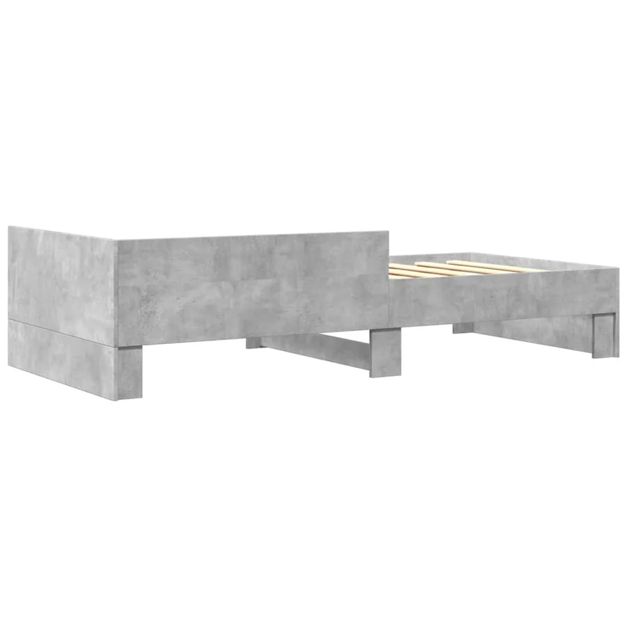 Cadre de lit sans matelas gris béton 75x190cm bois d'ingénierie - 6
