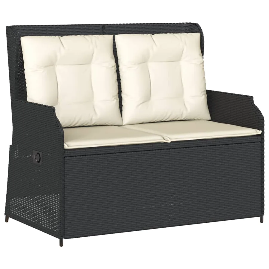 Salon de jardin 3 pcs avec coussins Noir Résine tressée - 3