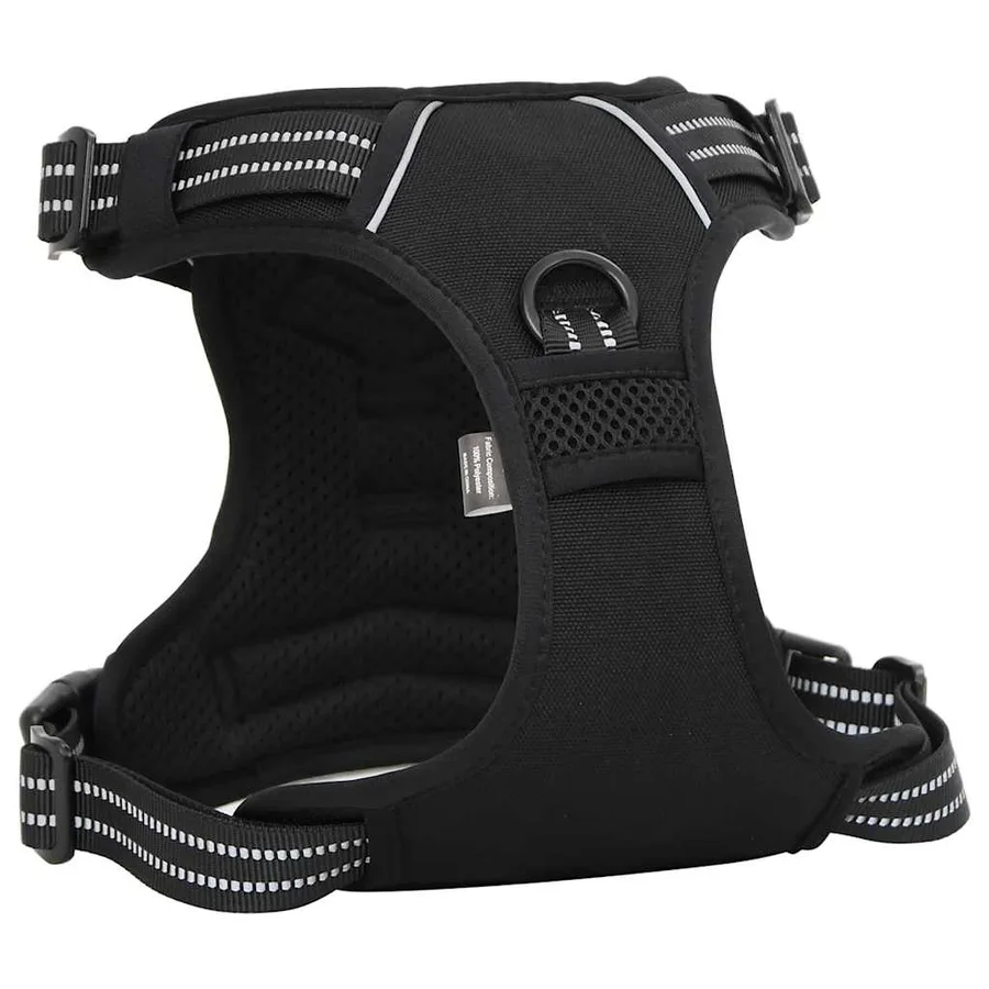 Harnais pour chien avec laisse et collier réglables noir S - 9