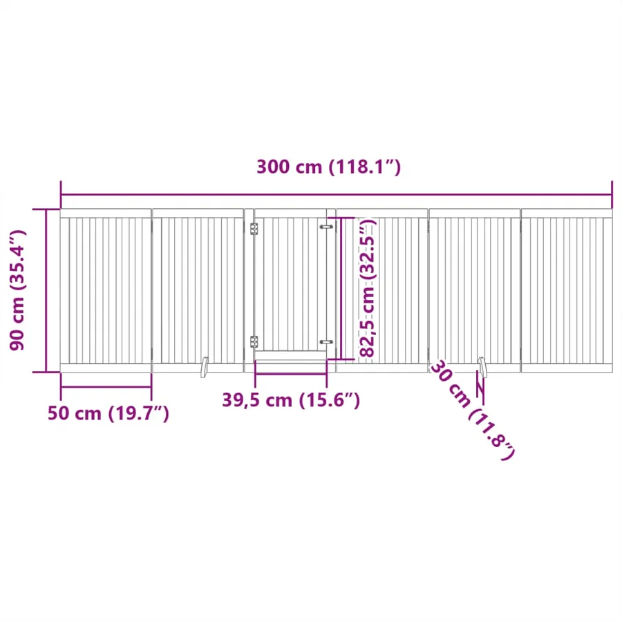 Barrière pour chiens et porte 6 panneaux blanc bois de peuplier - 11