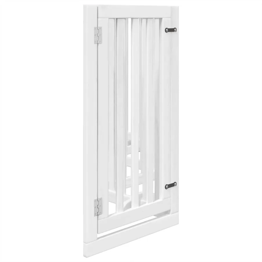 Barrière pour chiens et porte 6 panneaux blanc bois de peuplier - 5