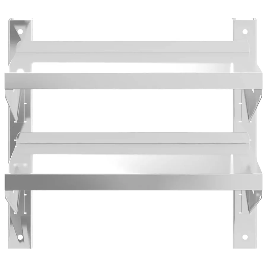 Étagère murale 2 niveaux 50x23,5x48 cm argenté acier inoxydable - 5