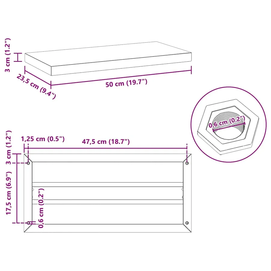 Étagères murales 2 pcs 50x23,5 cm argenté acier inoxydable - 10
