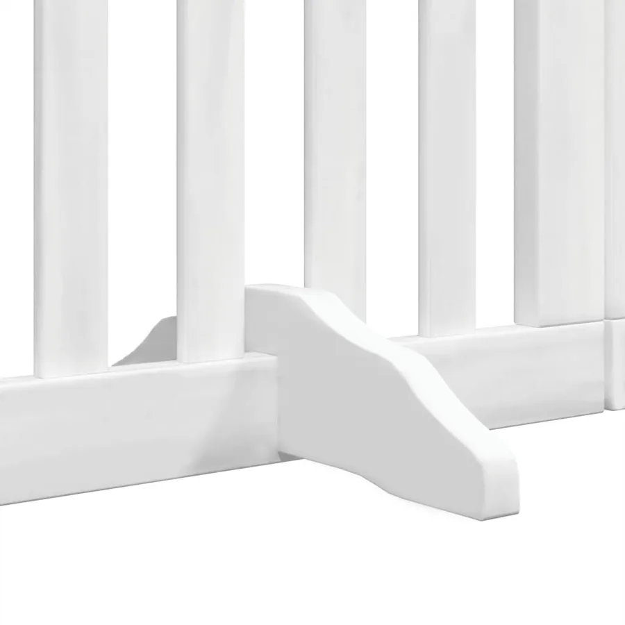 Barrière pour chiens et porte 6 panneaux blanc bois de peuplier - 10