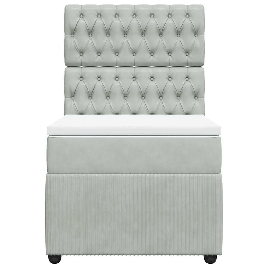Sommier à lattes de lit et matelas Gris clair 80x200 cm Velours - 4