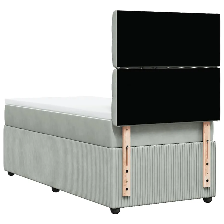 Sommier à lattes de lit et matelas Gris clair 80x200 cm Velours - 6