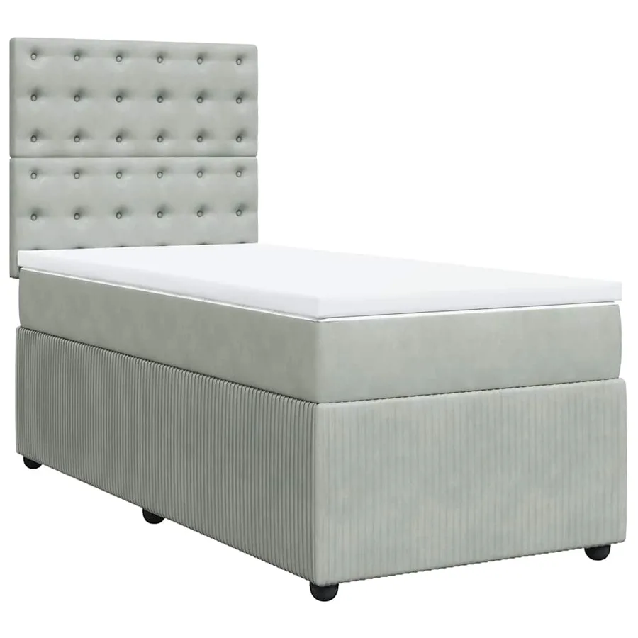 Sommier à lattes de lit et matelas Gris clair 80x200 cm Velours - 3