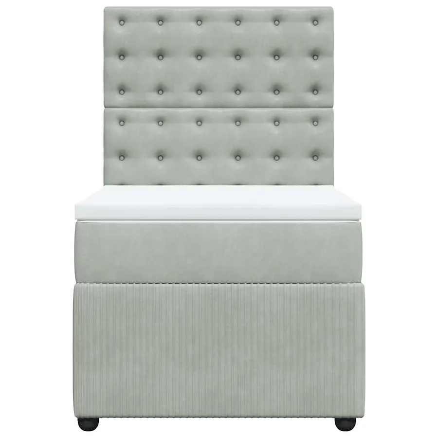 Sommier à lattes de lit et matelas Gris clair 80x200 cm Velours - 6