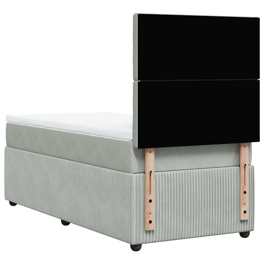 Sommier à lattes de lit et matelas Gris clair 80x200 cm Velours - 8