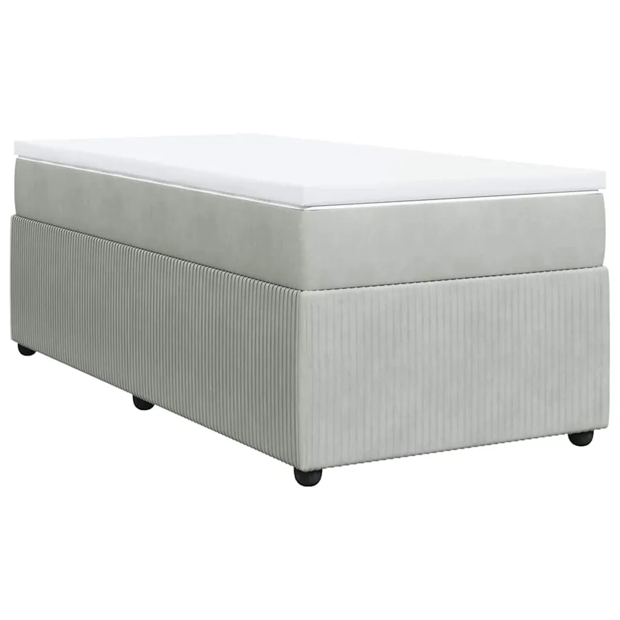 Sommier à lattes de lit et matelas Gris clair 80x200 cm Velours - 2