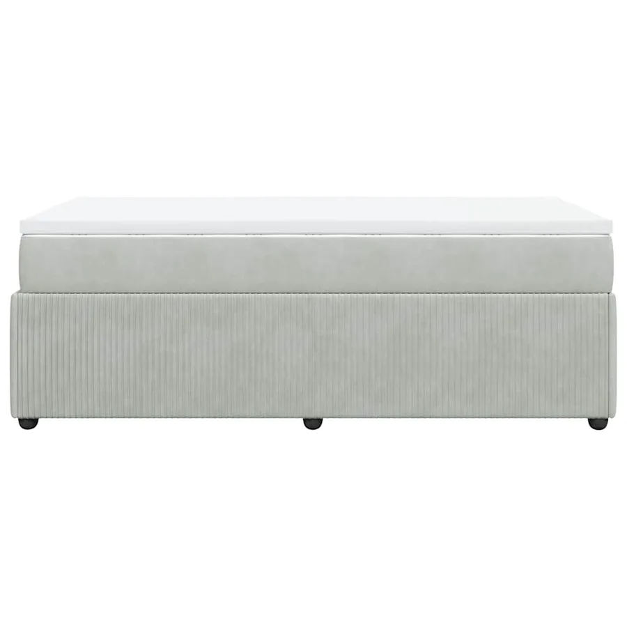 Sommier à lattes de lit et matelas Gris clair 80x200 cm Velours - 8