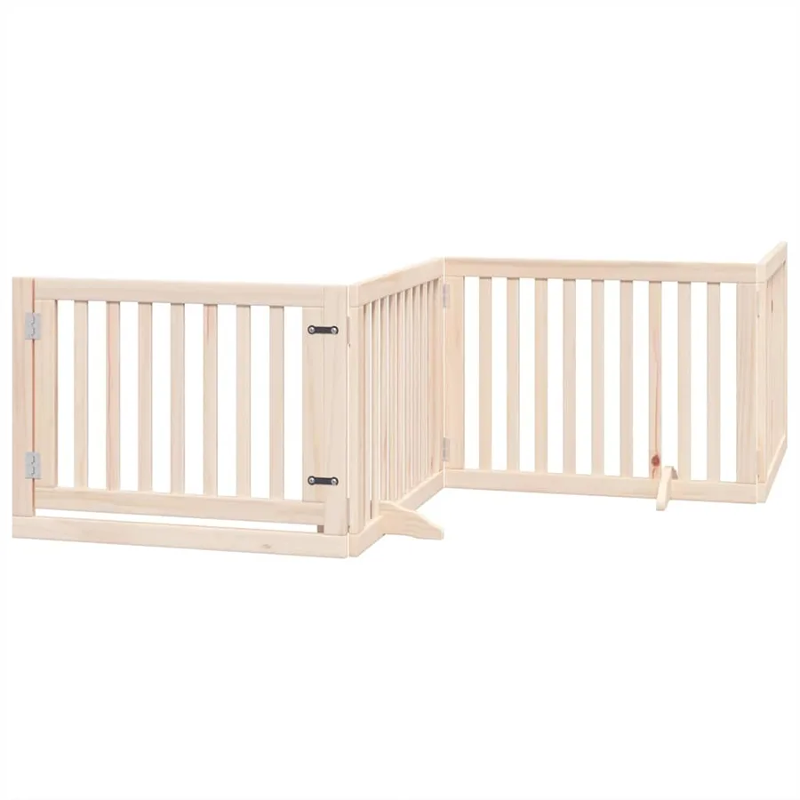 Barrière pour chien porte pliable 8 panneaux bois de peuplier - 4