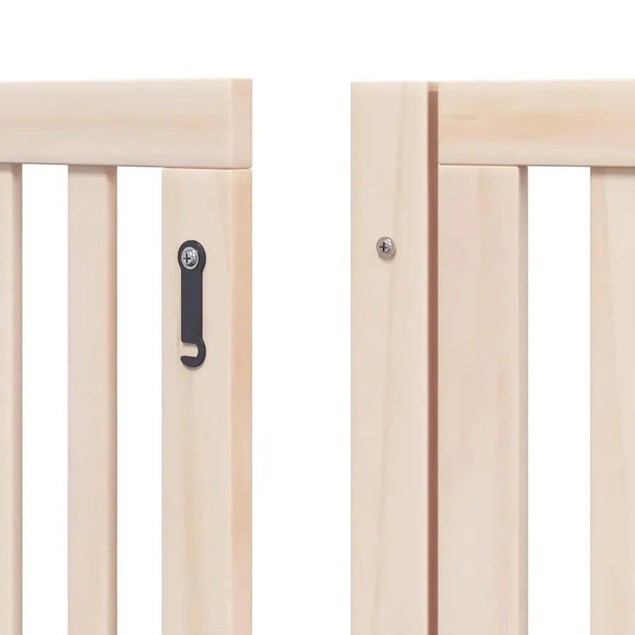 Barrière pour chien porte pliable 8 panneaux bois de peuplier - 9