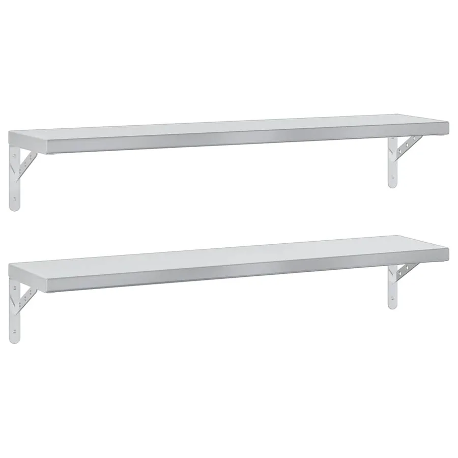 Étagères murales 2 pcs 100x23,5 cm argenté acier inoxydable - 2