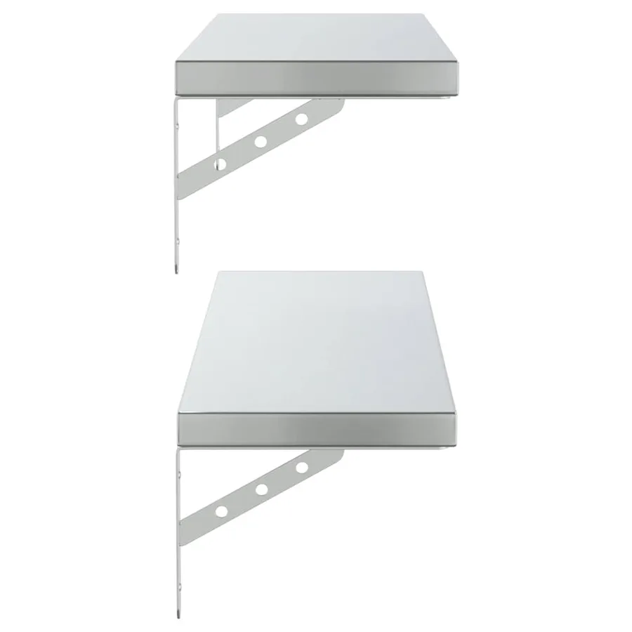 Étagères murales 2 pcs 100x23,5 cm argenté acier inoxydable - 6